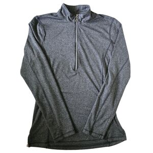 GOODE RIDER Performance 1/2 1/4 Zip Pullover Top Medium Heather Gray